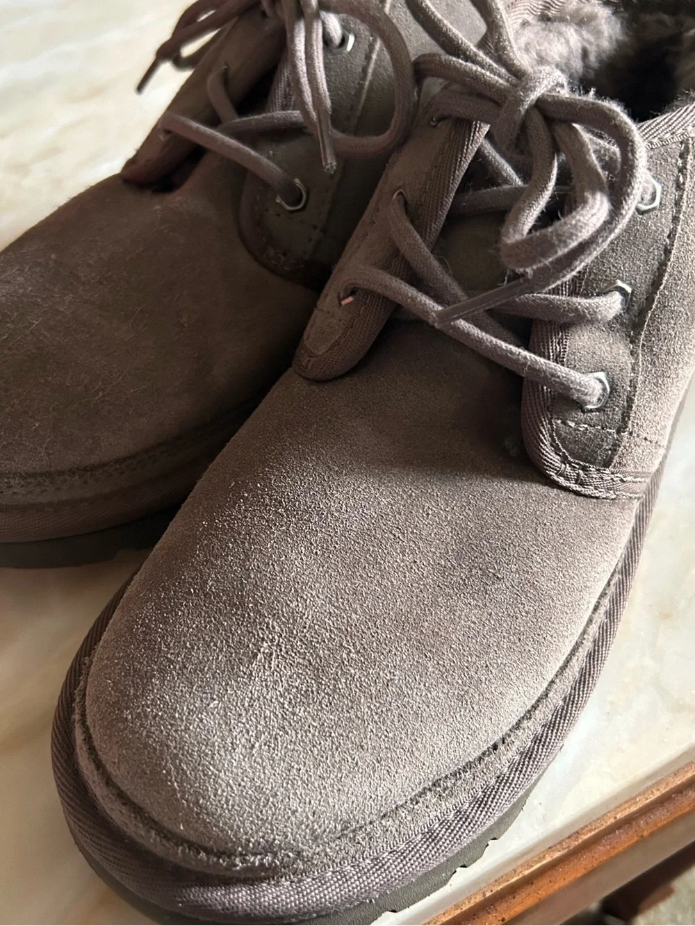 UGG Big Kids' Neumel II Gray Suede Classic Chukka Warm Lace-Up Boots Size 6 Boys